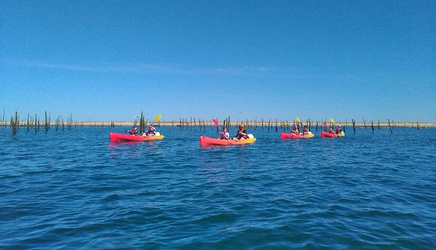 balade en canoë kayak sur le bassin d'arcachon